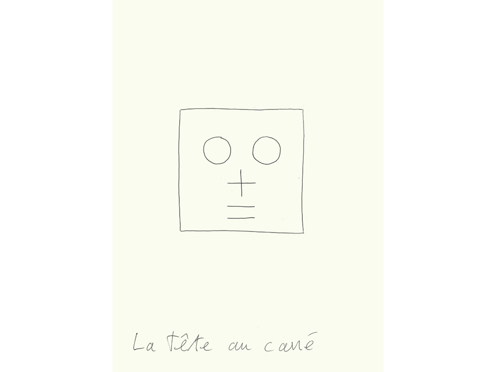 Claude Closky, ‘La tête à Toto - La tête au carré [The head...]’, 2007, black ballpoint on paper, diptyque, twice 35 x 25,5 cm.